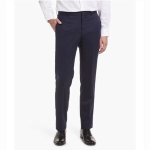 Nordstrom Men's 36 Tech Smart Wool Blend Wrinkle Resistant Dress Pants Unhem